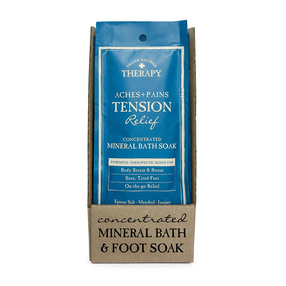 Village Naturals Therapy Aches and Pains Tension Relief Mineral Bath Soak, 2 Oz